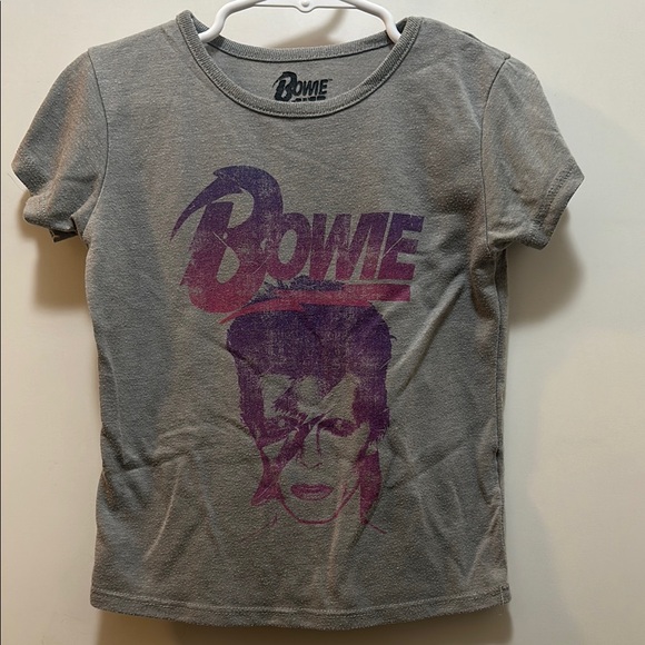 David Bowie grey t-shirt. Size wore off but fits ages 3-4 - Picture 1 of 4